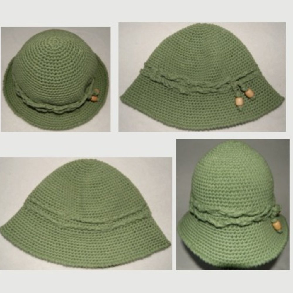 NEW Handmade Spring Sun Hat, Green